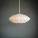 1 Head Cocoon Ceiling Pendant Lamp Contemporary Fabric Art Deco Suspended Light in White