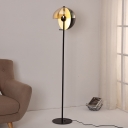 Semicircle Metallic Floor Lighting Modernism 1 Head Black Finish Standing Floor Lamp