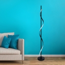 Modernist Spiral Linear Floor Light Acrylic LED Bedroom Stand Up Lamp in Black, White/Warm/Natural Light