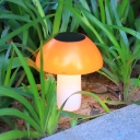 ABS Mushroom Path Lighting Modern Orange LED Solar Ground Light for Pathway, Warm Light