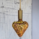 Loving Heart Shaped E27 Lamp Bulb 1-Pack Silver Plastic 4 W 12 LED Beads Light with 3D Firework Pattern