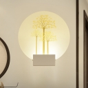 Tree/Flower/Elk LED Mural Lighting Modern Acrylic Bedroom Disc Shaped Wall Mounted Light in Pink/Yellow/Purple