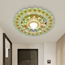 Flower Shade Flush Lighting Modernist Clear Crystal LED Corridor Flush Mount Lamp