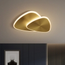 Nordic LED Flush Mount Lamp With Metal Shade Gold Triangular Flush Chandelier Lighting in Warm/White/3 Colors Light
