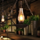 Metal Bowl Ceiling Lighting Antique Single Bulb Restaurant Hanging Pendant Light with Chain in Black
