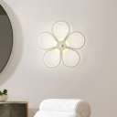 White LED Flower Surface Wall Sconce Contemporary Acrylic Wall Mount Lighting Fixture