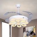 Flower Living Room Ceiling Fan Light Acrylic 42