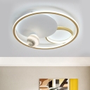 Acrylic Circular Flush Light Fixture Modernist LED Gold Close to Ceiling Lighting for Bedroom