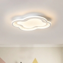 Cloud Acrylic Flush Light Fixture Kids White/Blue LED Flush Mount Lighting in Warm/White Light for Bedroom