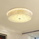 LED Flush Mount Recessed Lighting Modern Tambour Clear Crystal Inserted Ceiling Light