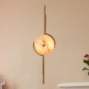 Dolomite Spherical Sconce Light Fixture Post Modern 2 Bulbs Gold Wall Mounted Lamp for Bedside