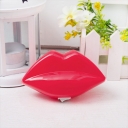 Red Lip Plug in Night Light Modern Stylish Plastic LED Wall Lighting Ideas for Girls Room