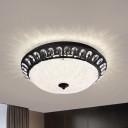 Dome LED Flushmount Ceiling Lamp Contemporary Crystal Black Ceiling Mounted Light for Sleeping Room