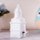Castle Kids Bedside Mini Nightlight Plastic Cartoon LED Wall Lamp with Plug in White