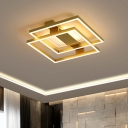 Nordic Parallel Flush Light Acrylic LED Bedroom Flushmount Lighting in Gold, White/3 Color Light