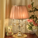 Countryside Empire Shade Nightstand Lighting 4 Lights Fabric Night Table Lamp in Gold