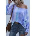 Fancy Girls Tie Dye Printed Long Sleeve Drop Shoulder Loose Fit Sweatshirt
