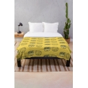 Trendy Letter Bears Beets Battlestar Galactica Allover Printed Double-sided Flannel Blanket in Yellow