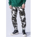 Hot Fashion Women's White Camo Printed Unisex Casual Track Pants