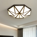 Acrylic Triangle Flush Mount Lamp Modernist LED Flush Light Fixture for Living Room in Black/White/Gold