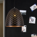 1 Light Suspension Lamp Retro Style Bar Hanging Lamp Kit with Bullet Metal Shade in Black, 10