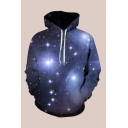 Mens 3D Hooded Sweatshirt Casual Sparkle Galaxy Planet Pattern Drawstring Long Sleeve Regular Fit Hooded Sweatshirt