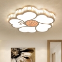 White Rose Shape Flush Mount Modern Style LED Acrylic Ceiling Lighting for Bedroom