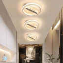Clear Circular Flush Ceiling Light Nordic LED Acrylic Semi Flush Mount in Warm/White Light for Balcony