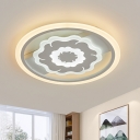Acrylic Bloom Ceiling Flush Mount Contemporary LED White Flush Lamp Fixture in Warm/White Light