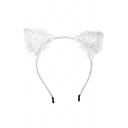 Adorable Womens Plain Lace Cat Ears Shaped Headband
