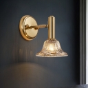 K9 Crystal Flared Wall Light Kit Postmodernist 1 Head Bedroom Wall Lighting in Gold