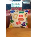Creative All Over Mixed Cartoon Letter Graphic Pillow in White