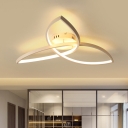 Petal Metallic Semi Flush Mount Modernism Black/White LED Flush Light Fixture in Warm/White Light, 23