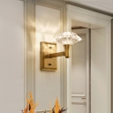 Clear Crystal Diamond Wall Sconce Modern Style 1/2 Lights Brass Wall Mounted Lamp for Living Room