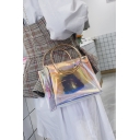 New Trendy Transparent Top Handle Crossbody Bag with Chain Strap 20*5*13 CM