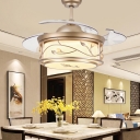 Cylinder Ceiling Fan Light Fixture Modern Acrylic 19