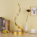 Seaweed Design LED Night Lamp Minimalist Aluminum Gold Table Lighting for Bedroom