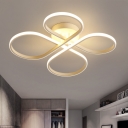 Chinese Knot Acrylic Ceiling Fixture Modernist LED White Semi Mount Lighting in Warm/White Light, 23