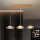 Acrylic Round Multi-Pendant Minimalist LED Gold Hanging Lamp Kit in Warm/White Light for Kitchen
