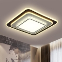 Clear Crystal Round/Square Ceiling Fixture Contemporary LED Flushmount Lighting for Bedroom