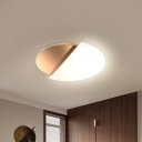 Semicircle Living Room Flush Light Metallic LED Simple Ceiling Mounted Fixture in White, 16