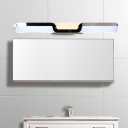 Rectangle Bathroom Wall Vanity Lamp Acrylic LED Minimalist Wall Sconce Lighting in Chrome, Warm/White Light