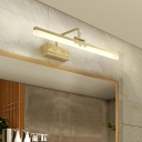 Slender Wall Mount Lamp Fixture Modernist Metal LED Bathroom Wall Vanity Light with Mountain Design in Brass