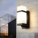Black Rectangle Wall Lamp Sconce Warehouse Cream Glass 5