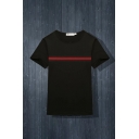 New Stylish Short Sleeve Striped Print Basic Loose Casual T-Shirt