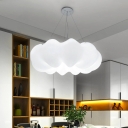 Kids Mousse Cream Hanging Light Plastic Bedroom LED Ceiling Suspension Lamp in White