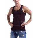 Unique Tank Top Space Dye Slim Fitted Sleeveless Scoop Neck Tank Top for Men