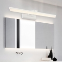 White Tubular Vanity Light Fixture Simple LED Metal Wall Mounted Lighting with Adjustable Head, 16