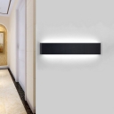 LED Corridor Wall Sconce Lighting Modernist Black/White Wall Lamp with Rectangle Metallic Shade
