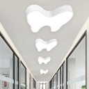 Kids Style Tooth Ceiling Lighting Acrylic LED Corridor Flush Mount Light in White